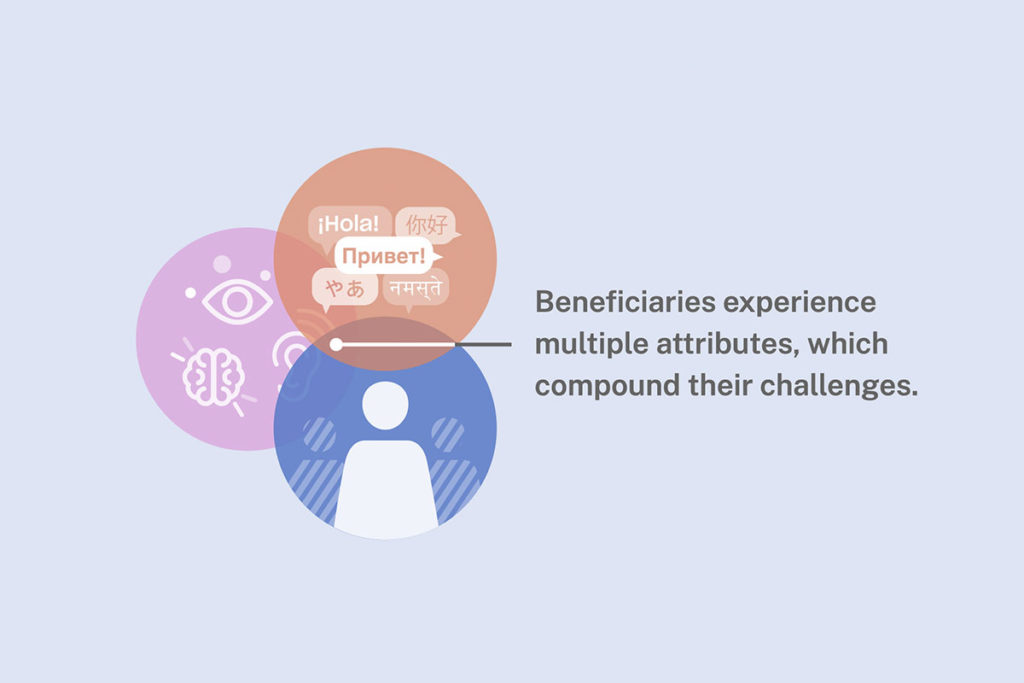 Beneficiaries experience multiple attributes, which compound their challenges.