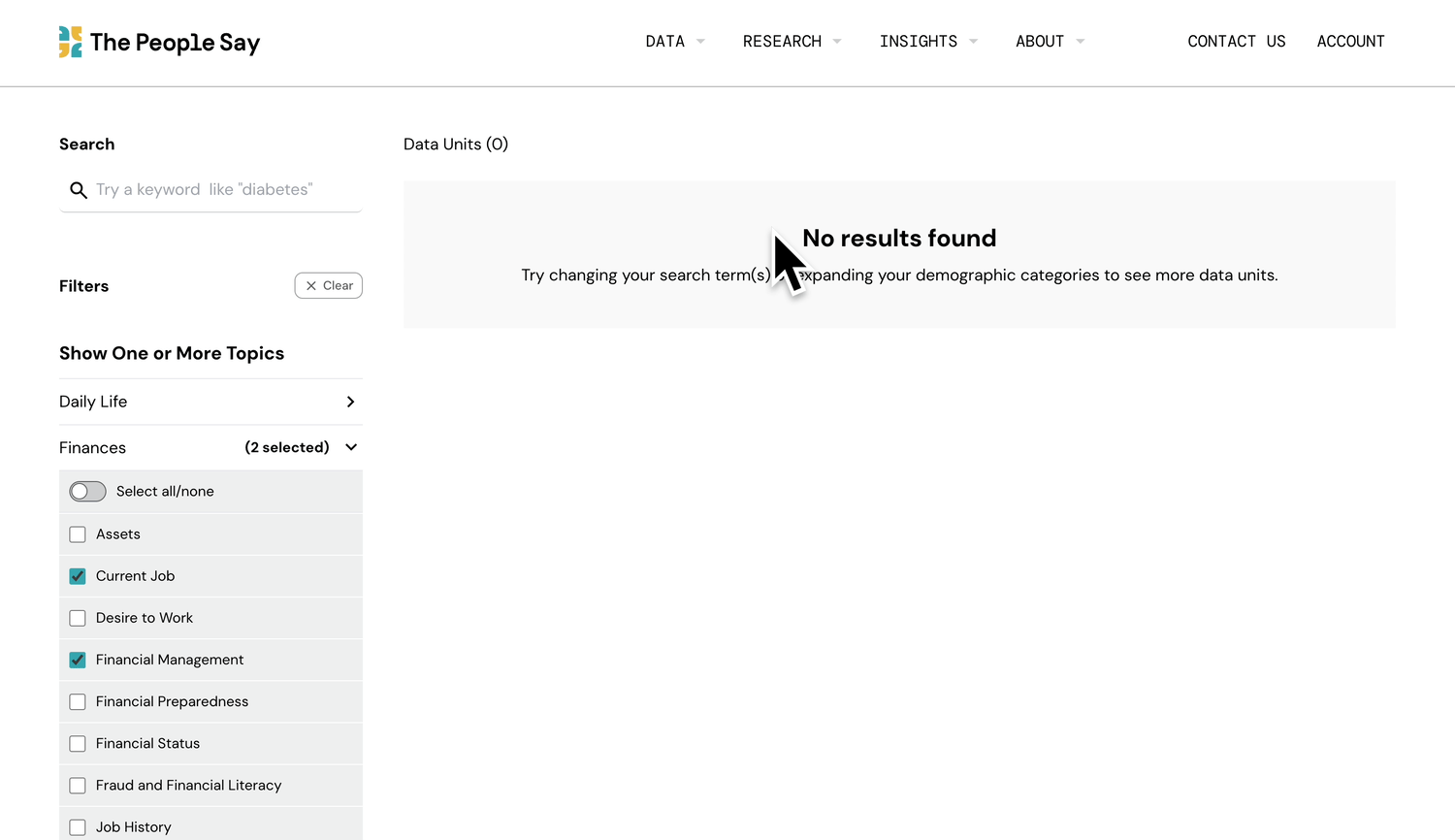 Unselecting a language filter when there is ‘No Results Found’ 