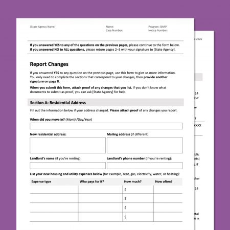 Examples of two form pages on a purple background